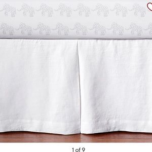 Pottery barn kids linen crib skirt